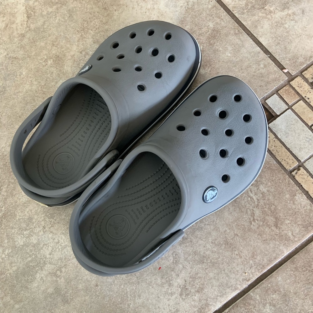 Gray crocs size 2